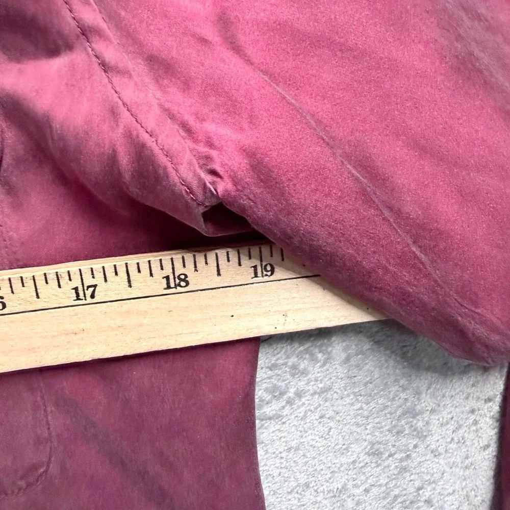 Equipment Femme Shirt Women XS Burgundy Silk Long Sleeve Button Down Pockets
